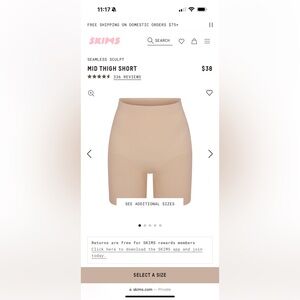 Skims Seamless Sculpt Mid Thigh Short